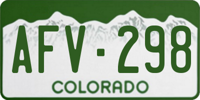 CO license plate AFV298