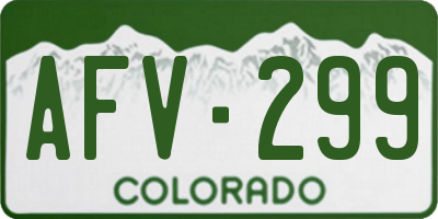 CO license plate AFV299