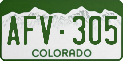 CO license plate AFV305