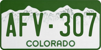 CO license plate AFV307