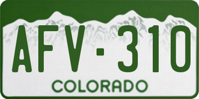 CO license plate AFV310