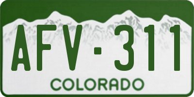 CO license plate AFV311
