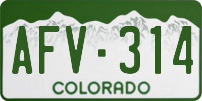 CO license plate AFV314