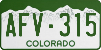 CO license plate AFV315