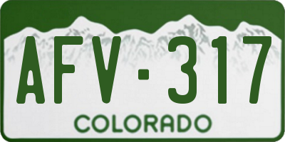 CO license plate AFV317
