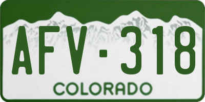 CO license plate AFV318