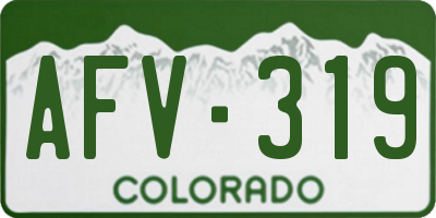 CO license plate AFV319
