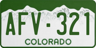 CO license plate AFV321