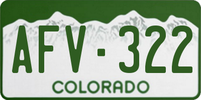 CO license plate AFV322