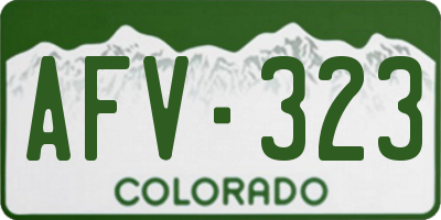 CO license plate AFV323