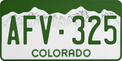 CO license plate AFV325