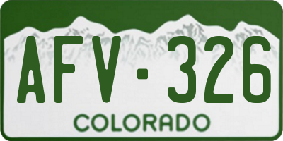 CO license plate AFV326