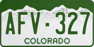 CO license plate AFV327