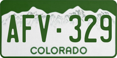 CO license plate AFV329