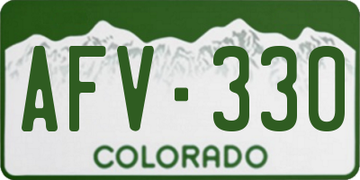 CO license plate AFV330