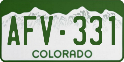 CO license plate AFV331