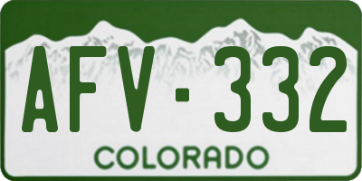 CO license plate AFV332