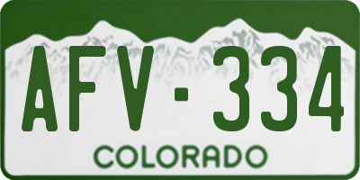 CO license plate AFV334