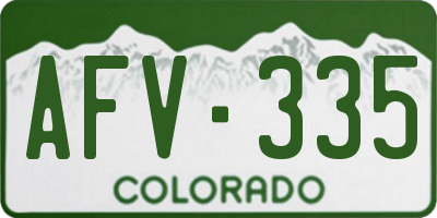 CO license plate AFV335