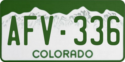 CO license plate AFV336
