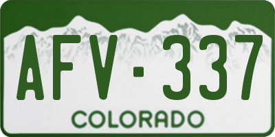 CO license plate AFV337