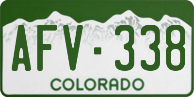 CO license plate AFV338