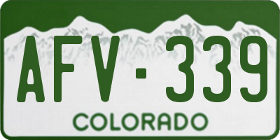 CO license plate AFV339