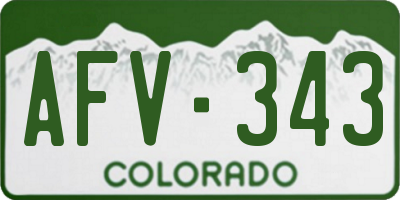 CO license plate AFV343