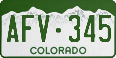 CO license plate AFV345