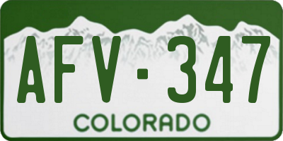 CO license plate AFV347