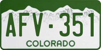 CO license plate AFV351