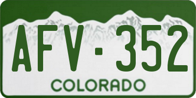 CO license plate AFV352