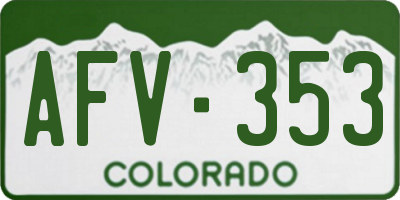 CO license plate AFV353