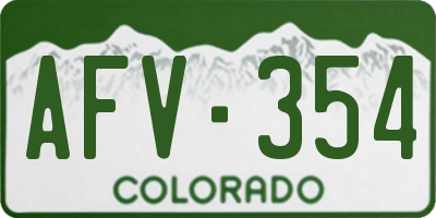 CO license plate AFV354