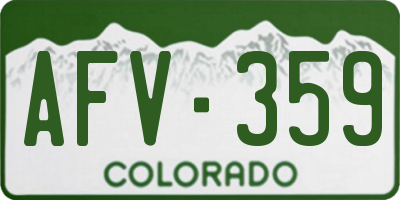 CO license plate AFV359