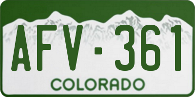 CO license plate AFV361