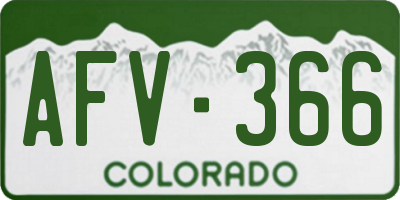 CO license plate AFV366