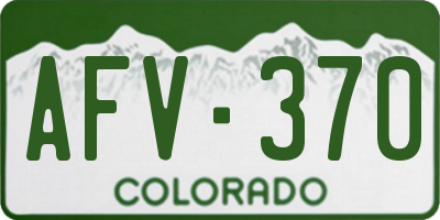 CO license plate AFV370