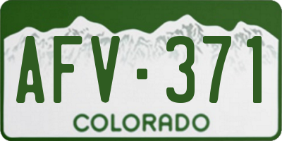 CO license plate AFV371