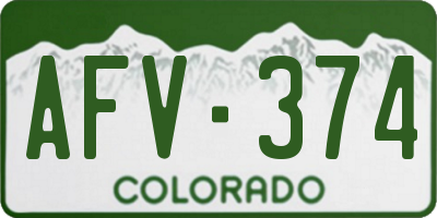 CO license plate AFV374