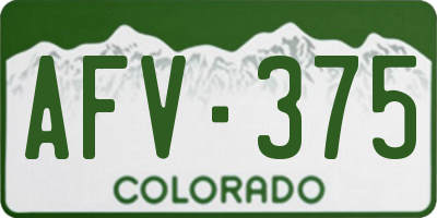 CO license plate AFV375