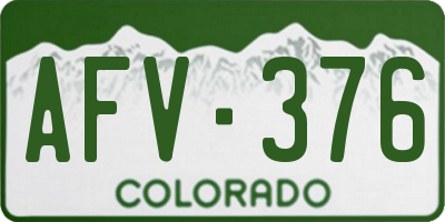 CO license plate AFV376