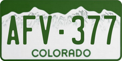 CO license plate AFV377
