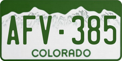CO license plate AFV385