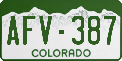 CO license plate AFV387