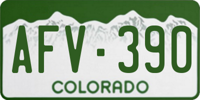 CO license plate AFV390