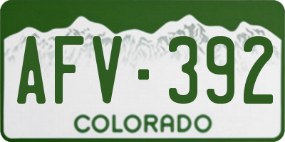 CO license plate AFV392