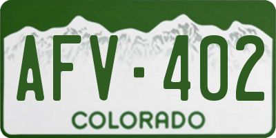 CO license plate AFV402