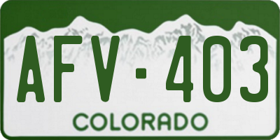 CO license plate AFV403