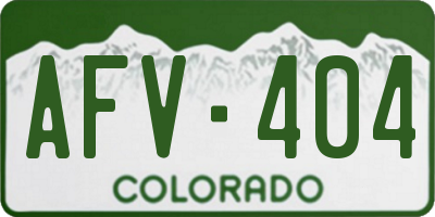 CO license plate AFV404